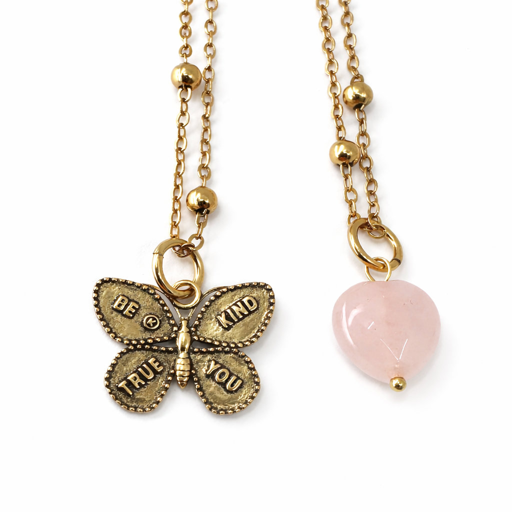 Be Kind True You Butterfly Dainty Necklace