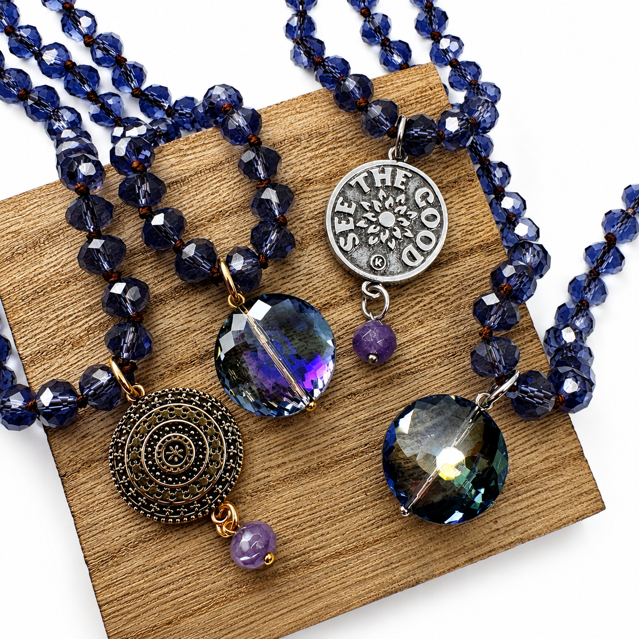 See The Good Mandala Crystal Beaded Necklace