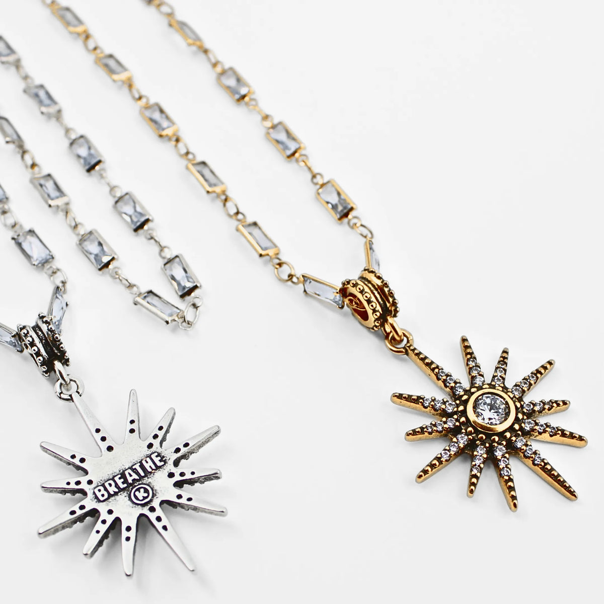 Breathe Crystal Starburst Chain Necklace