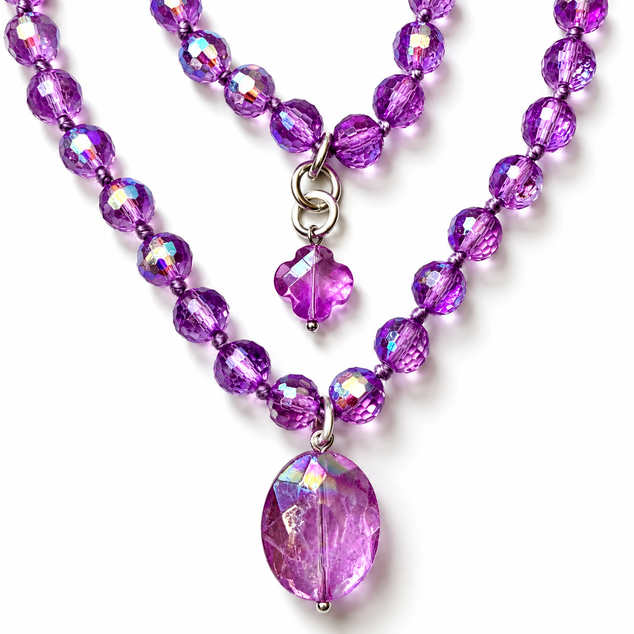 Crystal Disco Ball Layering Necklace