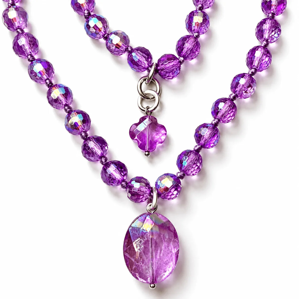 Crystal Disco Ball Layering Necklace