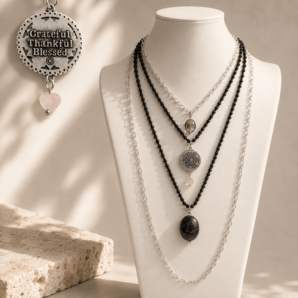 Grateful Thankful Blessed Mandala Layering Set