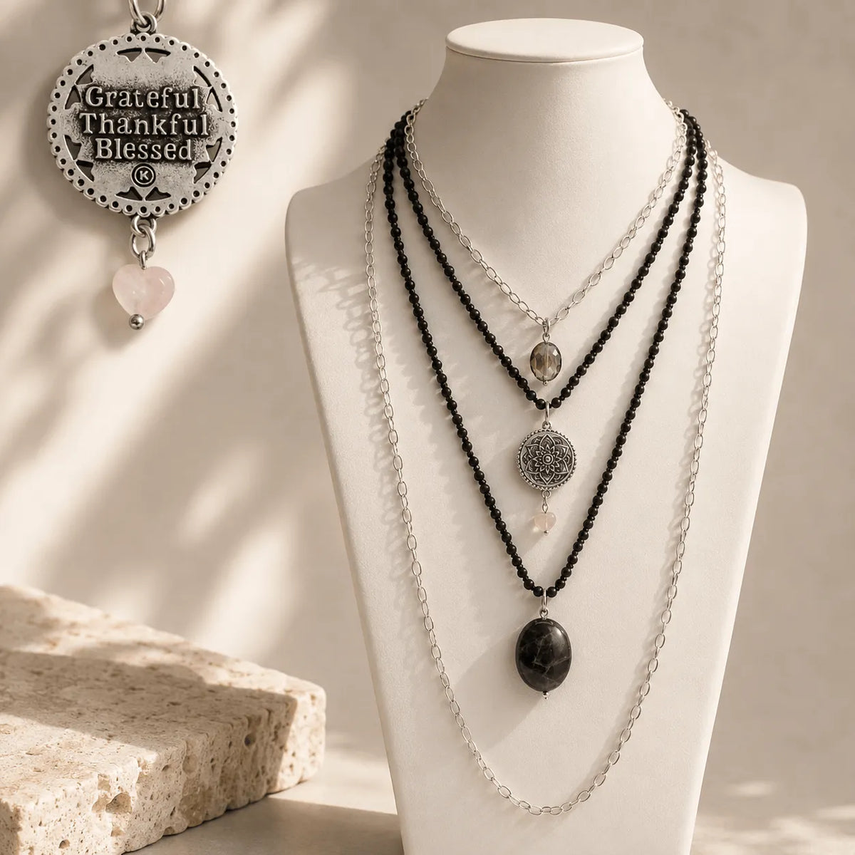 Grateful Thankful Blessed Mandala Layering Set