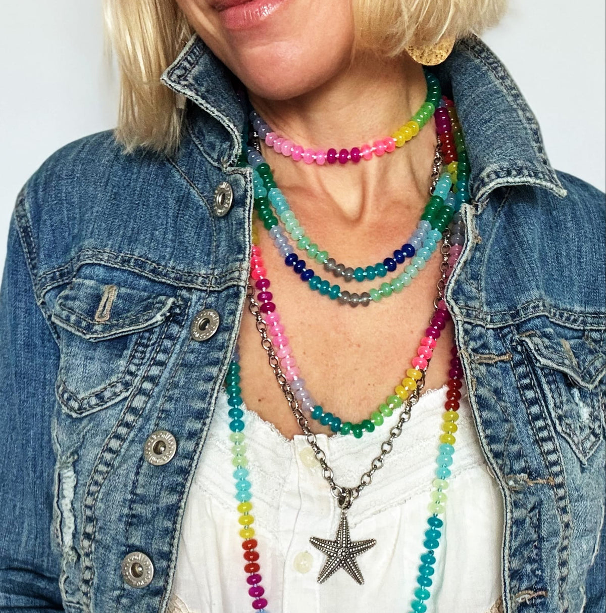 Live Colorfully Beaded Multicolored Layering Necklace