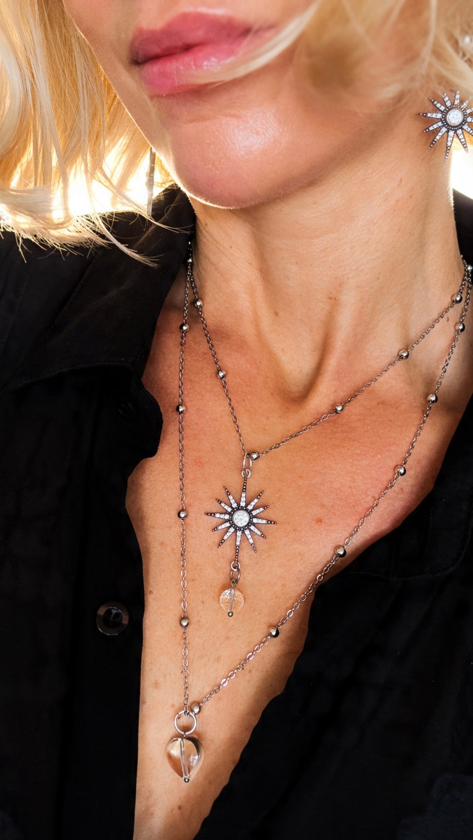 Breathe Crystal Starburst Drop Earrings