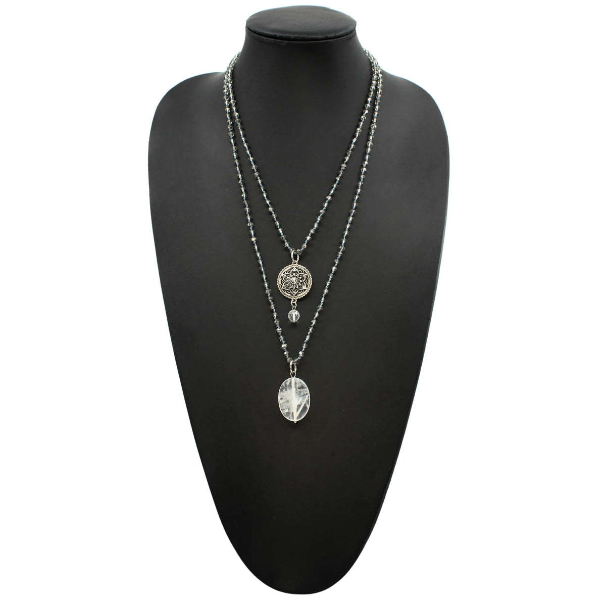 Grateful Thankful Blessed Mandala Bloom Necklace
