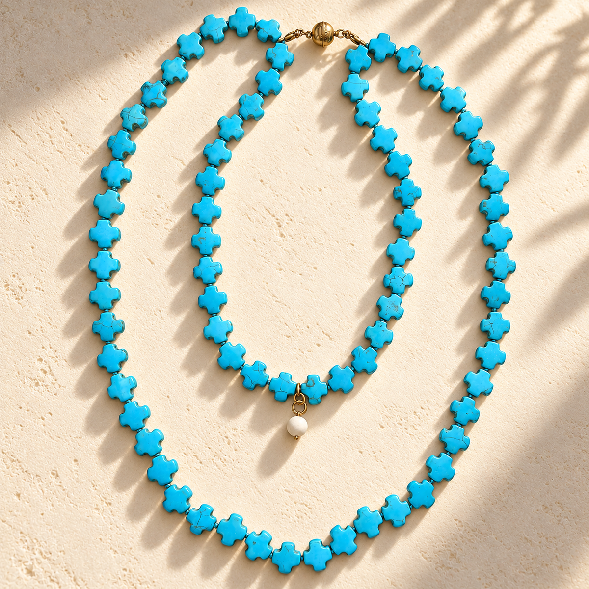 Blue Howlite Beaded Layering Necklace