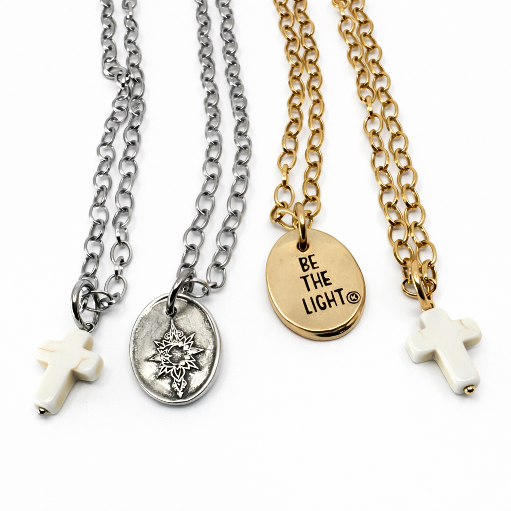 Be the Light Cross Dainty Necklace