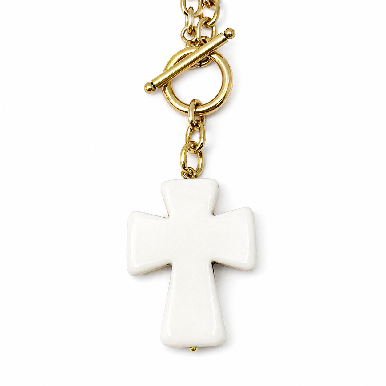Howlite Cross Choker
