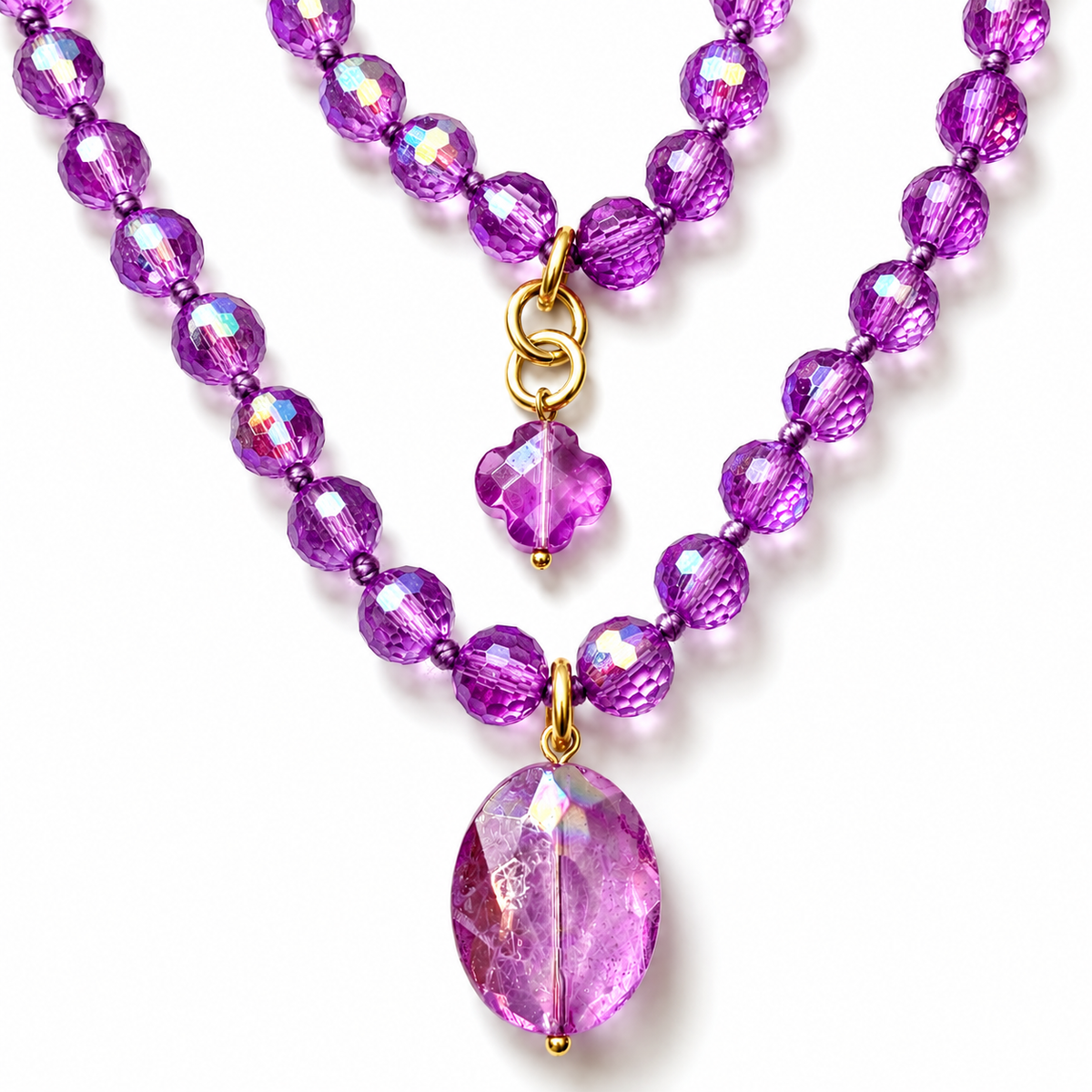 Crystal Disco Ball Layering Necklace