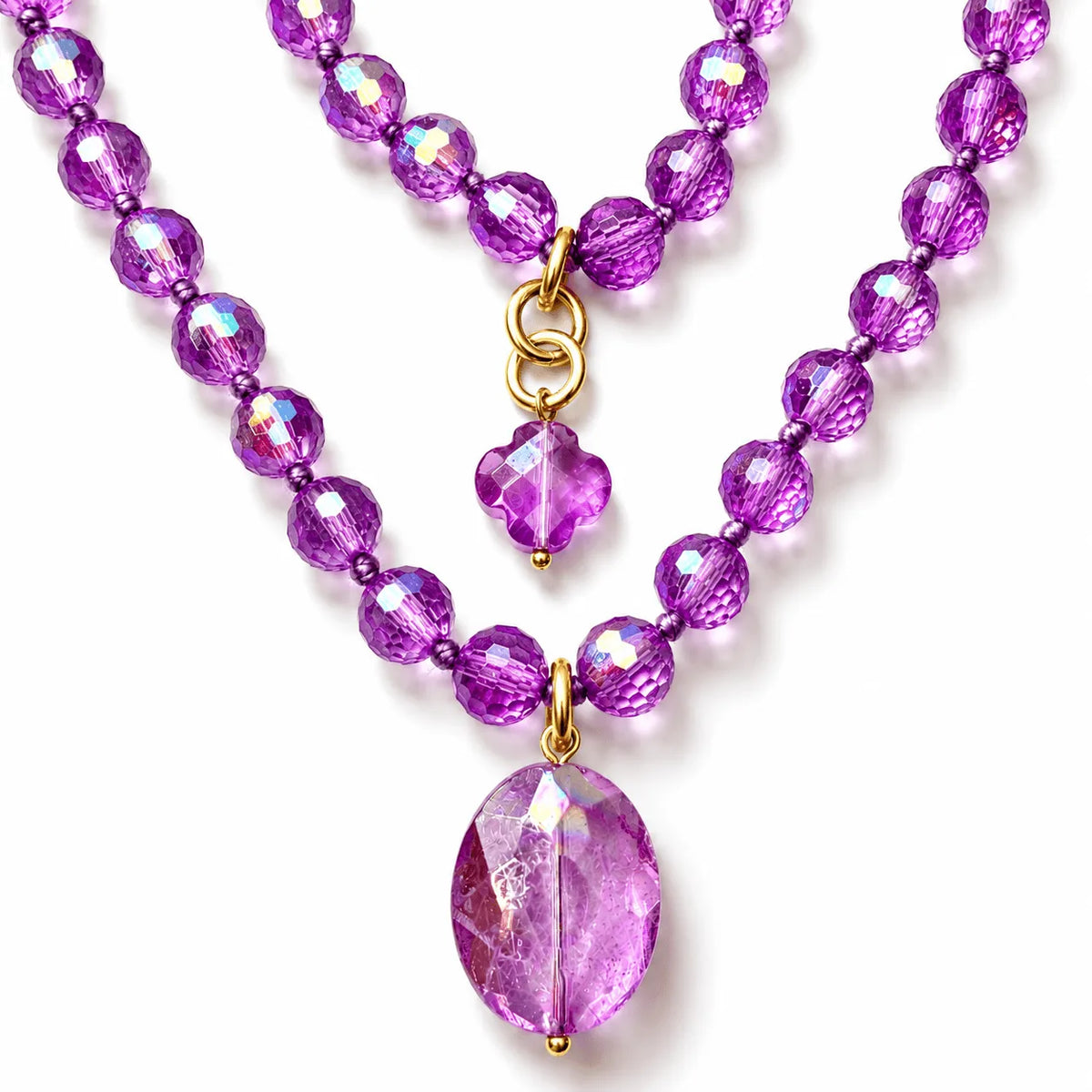 Crystal Disco Ball Layering Necklace