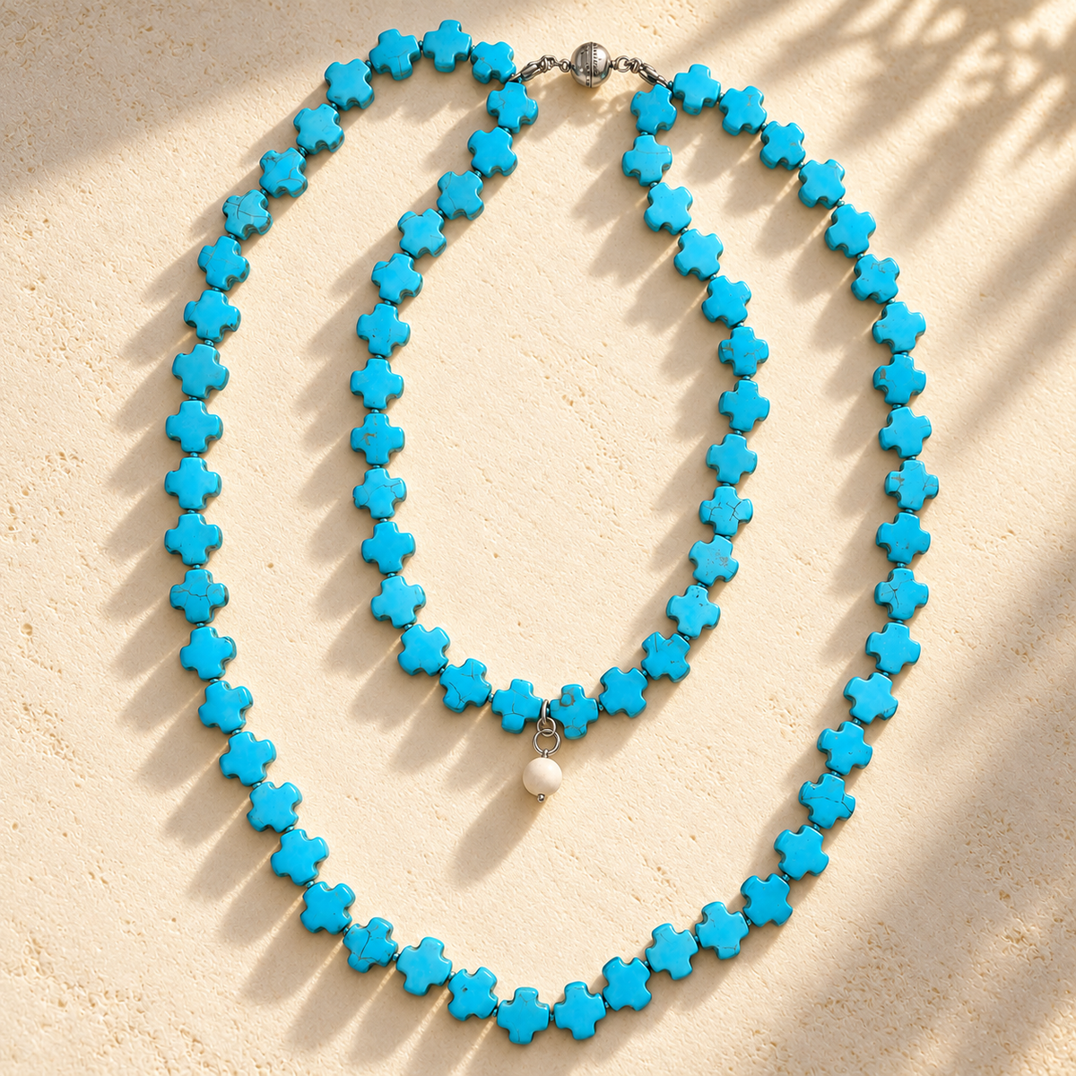 Blue Howlite Beaded Layering Necklace