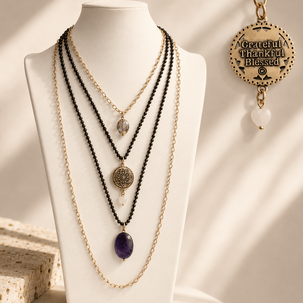 Grateful Thankful Blessed Mandala Layering Set