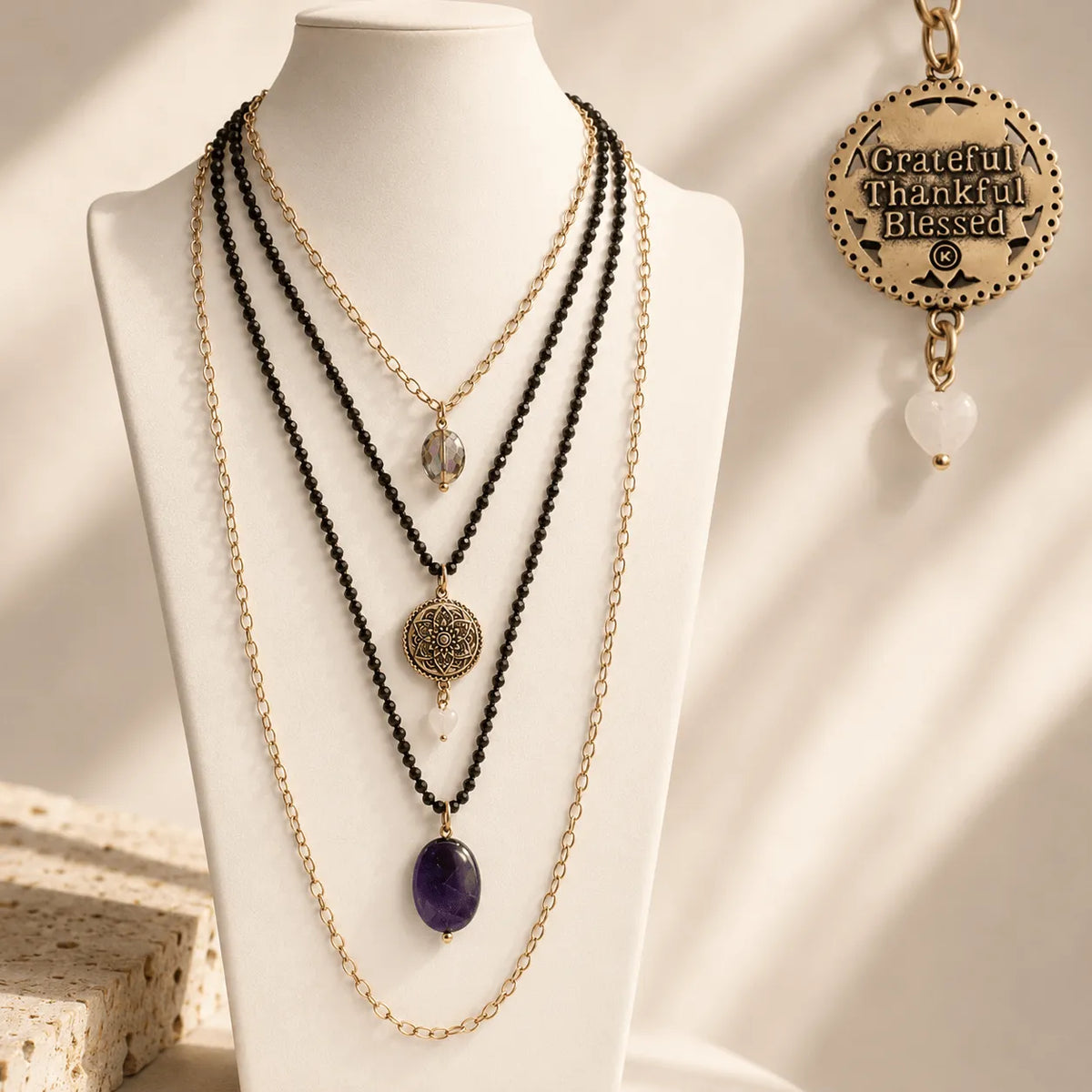 Grateful Thankful Blessed Mandala Layering Set