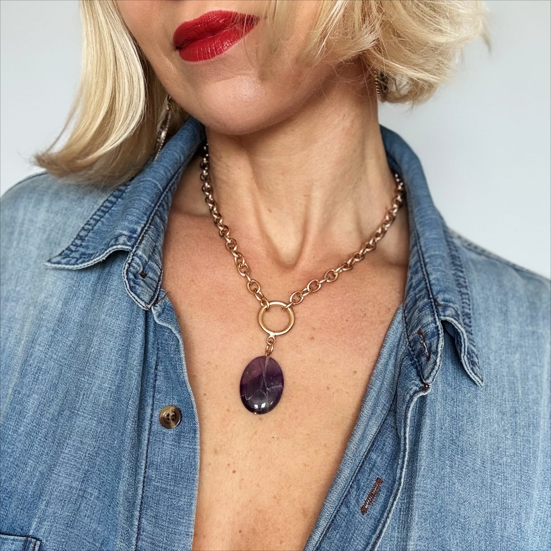 Gemstone Adjustable Necklace