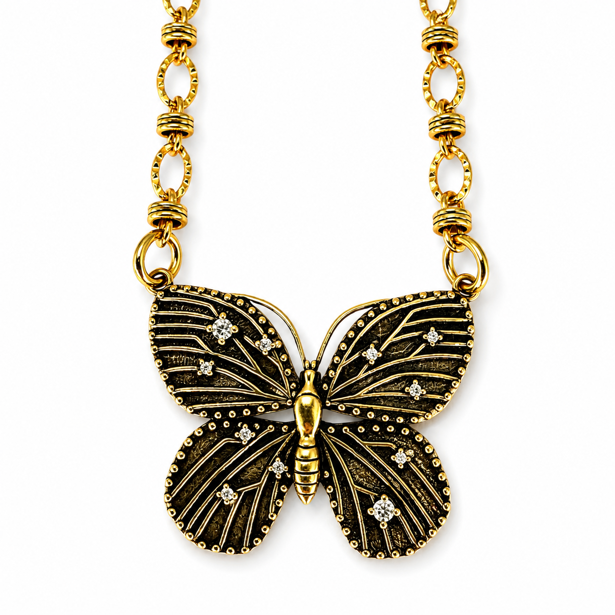 Be Grateful Loving Present Butterfly Chain Necklace