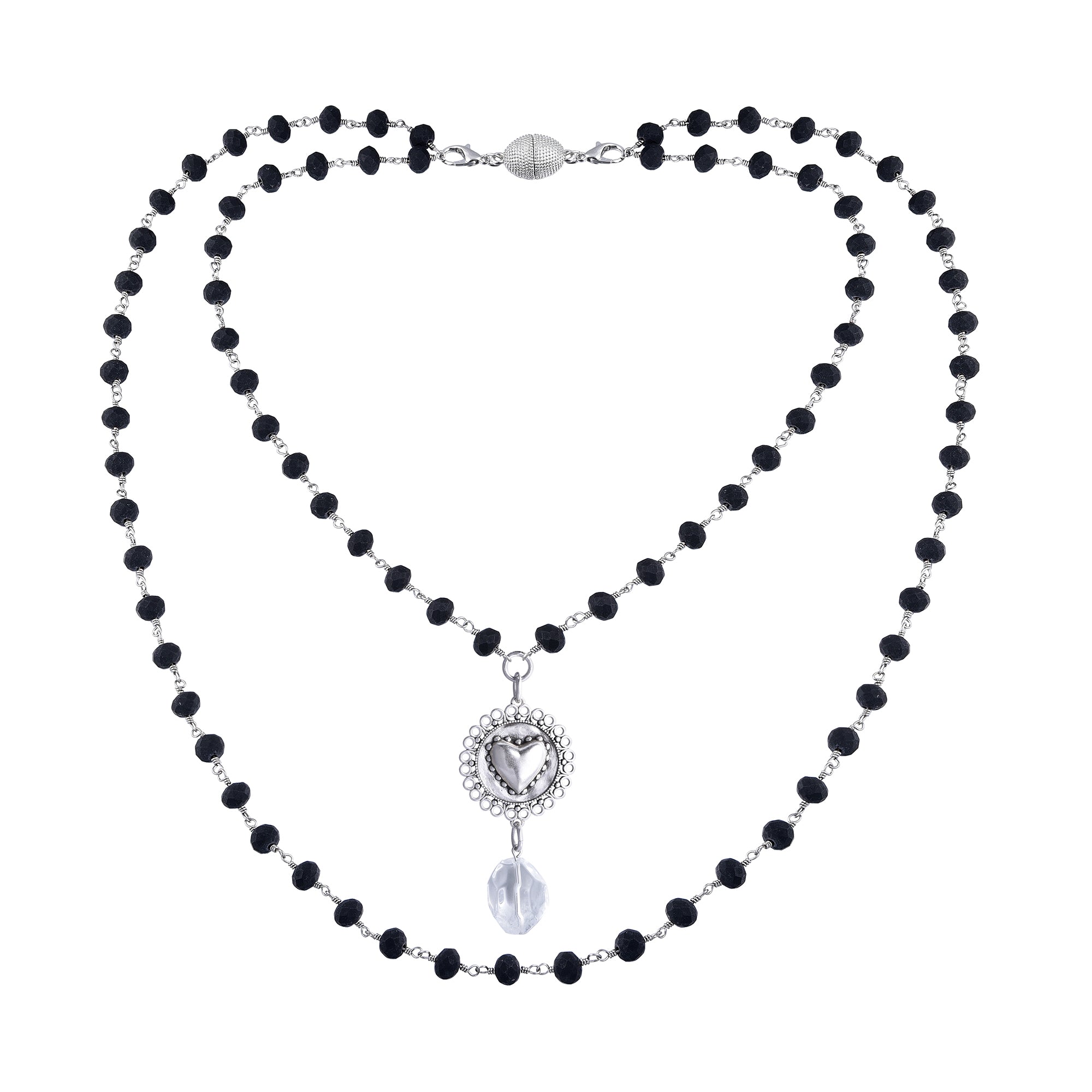 "Be Brave. Be Kind. Do Good" Heart Long Rosary Chain Necklace