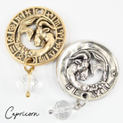 pendants in gold and silver with goat fish capricorn zodiac ram
