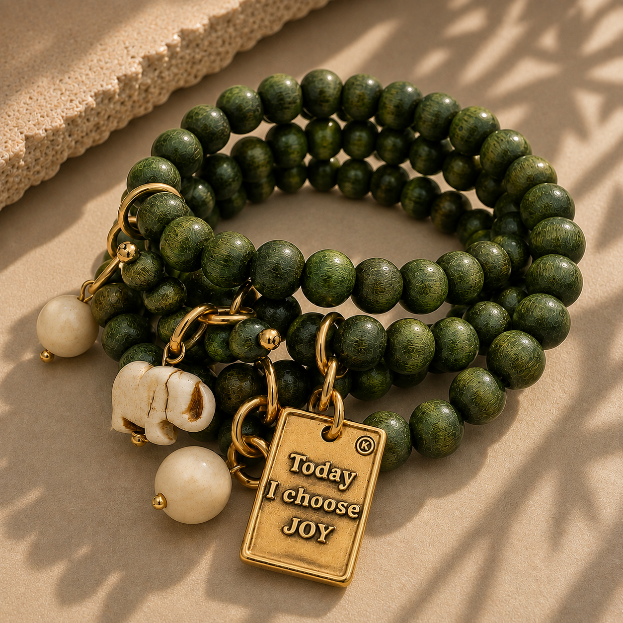 Today I Choose Joy Heart Wood Boho Wrap Bracelet/Necklace