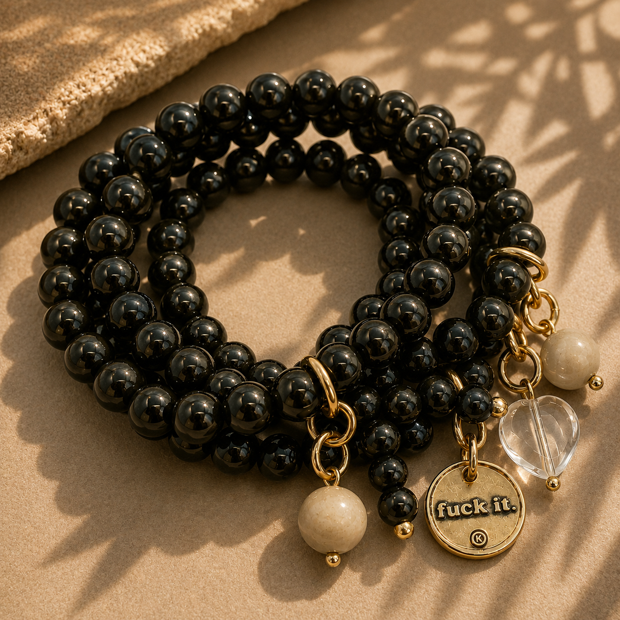 F*ck It Heart Wood Boho Wrap Bracelet/Necklace