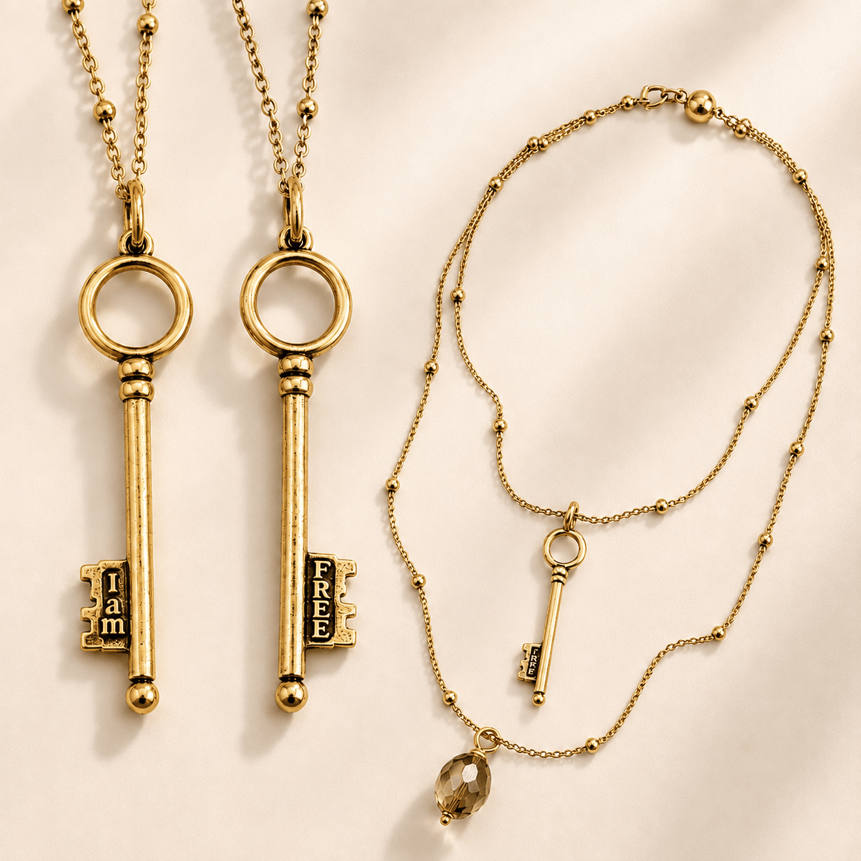 I Am Free Key Dainty Necklace