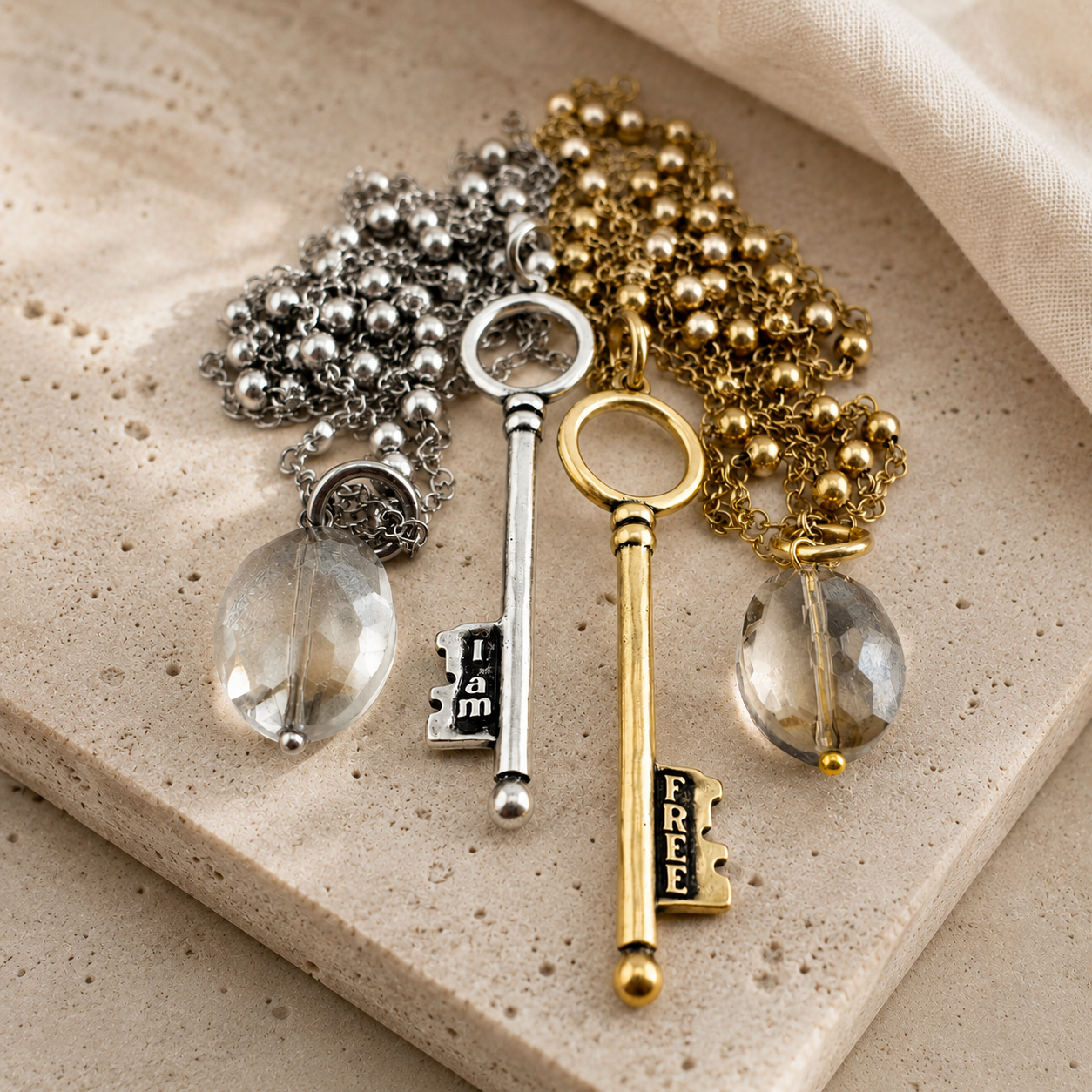 I Am Free Key Dainty Necklace
