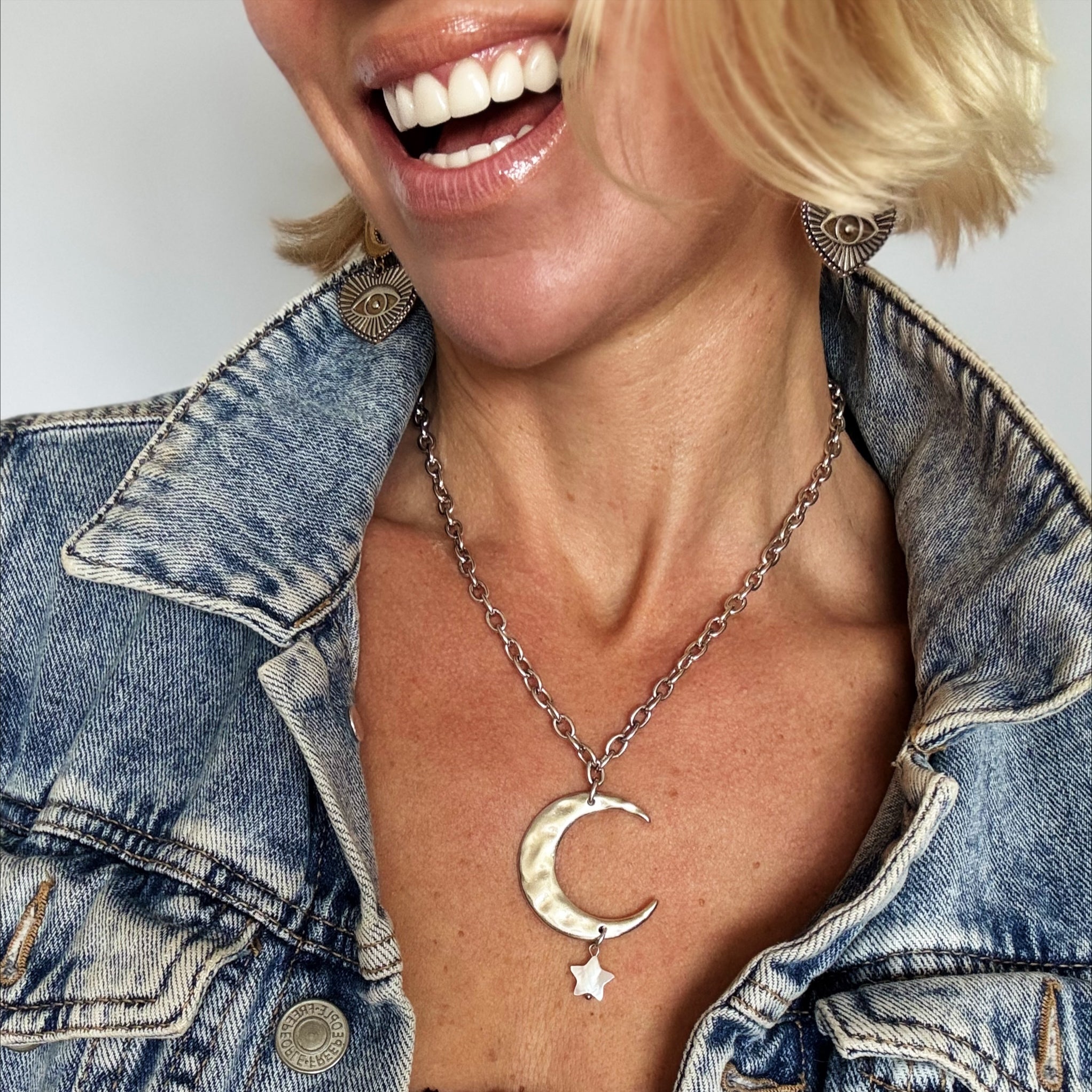 Light Crescent Moon Adjustable Necklace