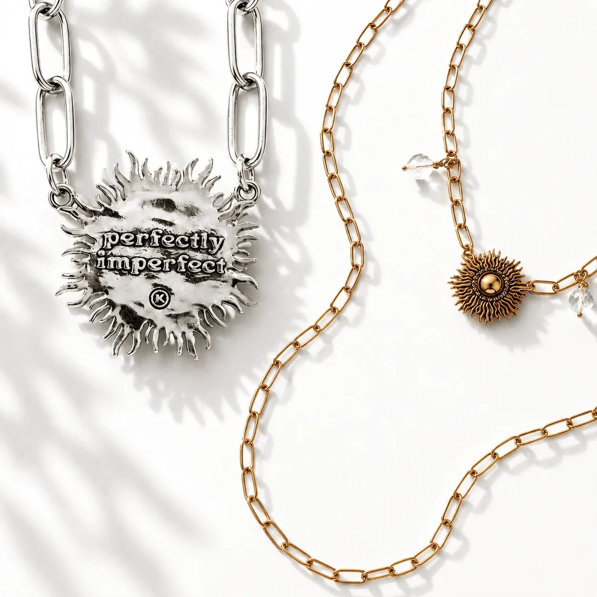 Perfectly Imperfect Sunburst Long Chain Necklace