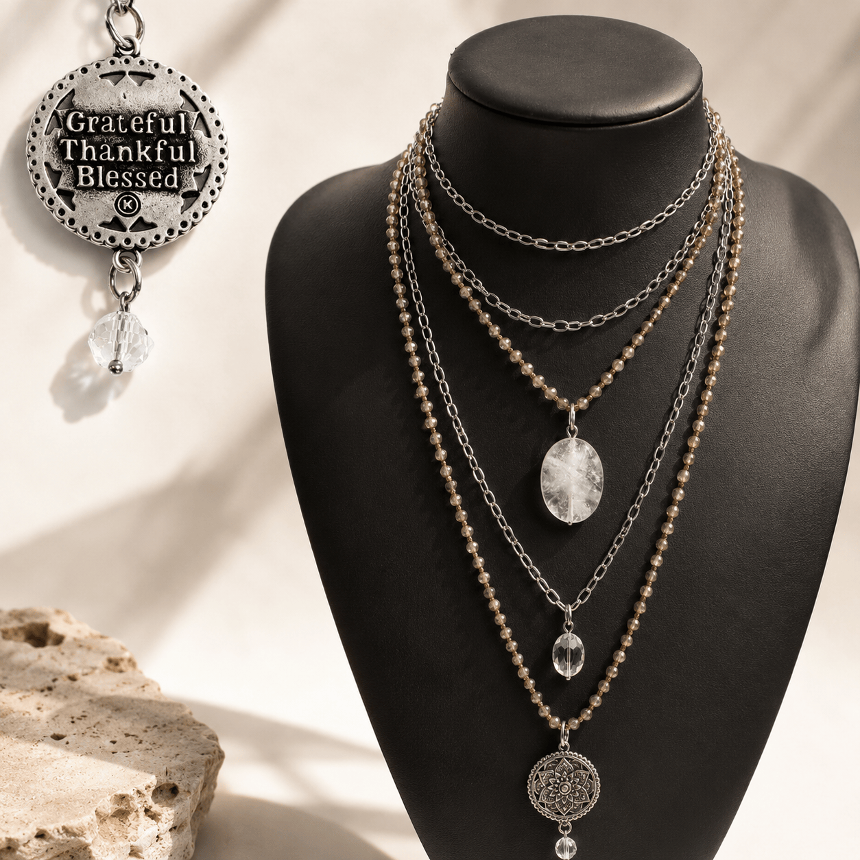 Grateful Thankful Blessed Mandala Layering Set