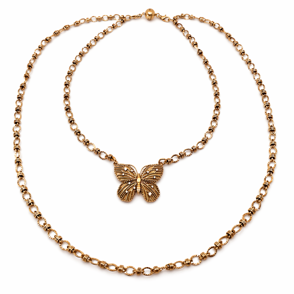 Be Grateful Loving Present Butterfly Chain Necklace