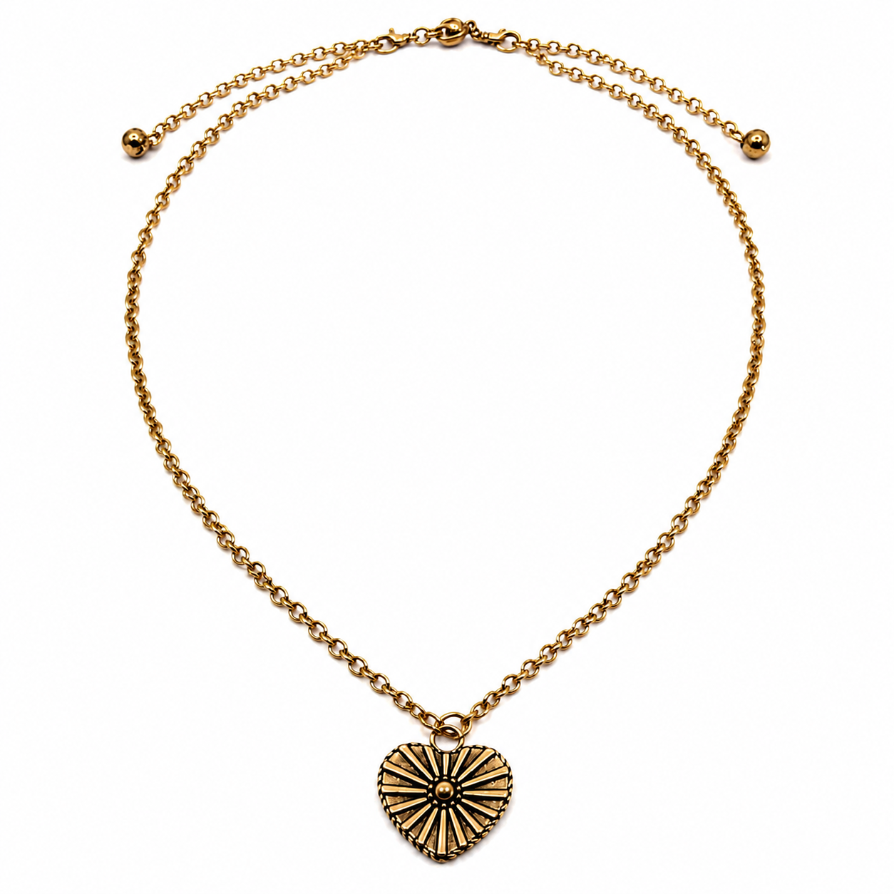 Love Shining Heart Adjustable Necklace