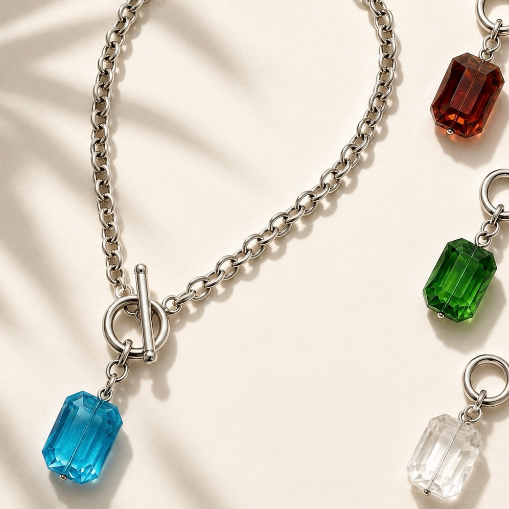 Rainbow Crystal Choker Necklace