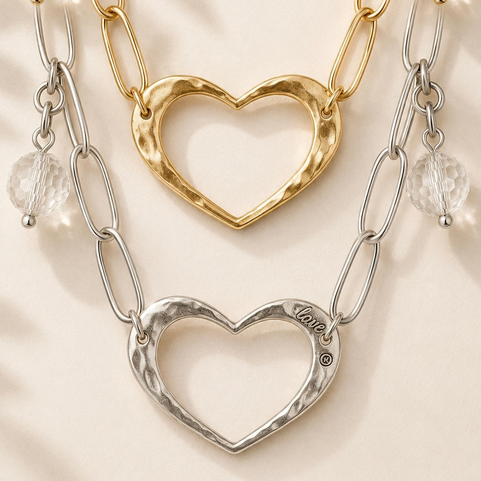 Love Open Heart Long Chain Necklace