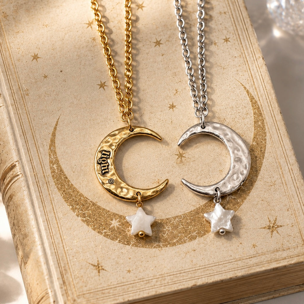 Light Crescent Moon Adjustable Necklace