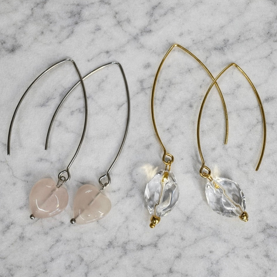 Small Stone Drop Earrings