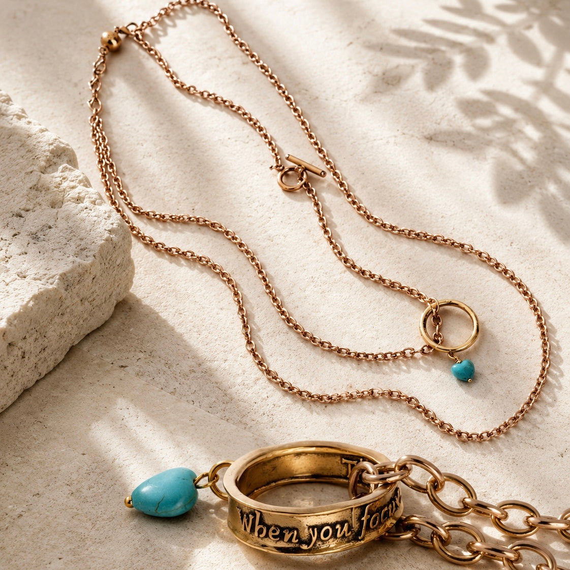 I Welcome Miracles Into My Life Ring Multifunctional Necklace