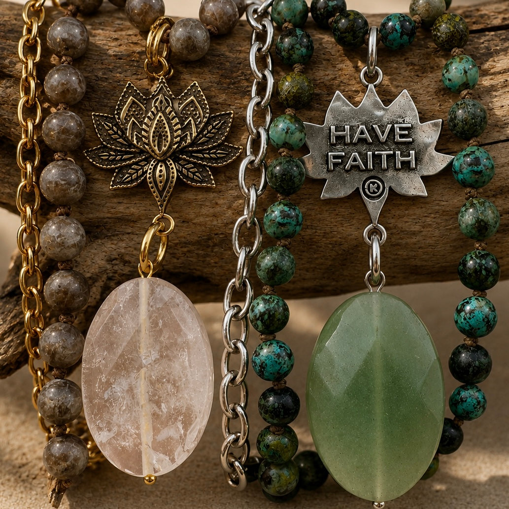 Have Faith Lotus Long Chain Fusion Necklace