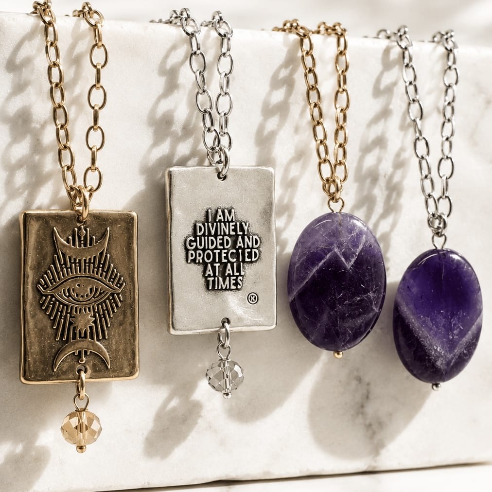 I Am Divinely Guided Triple Moon Original Necklace