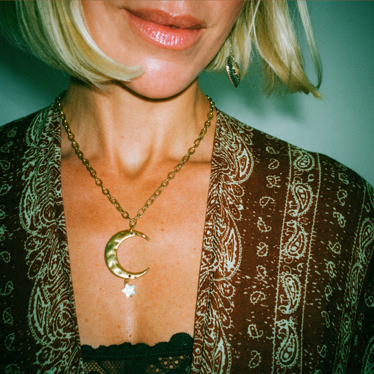 Light Crescent Moon Adjustable Necklace