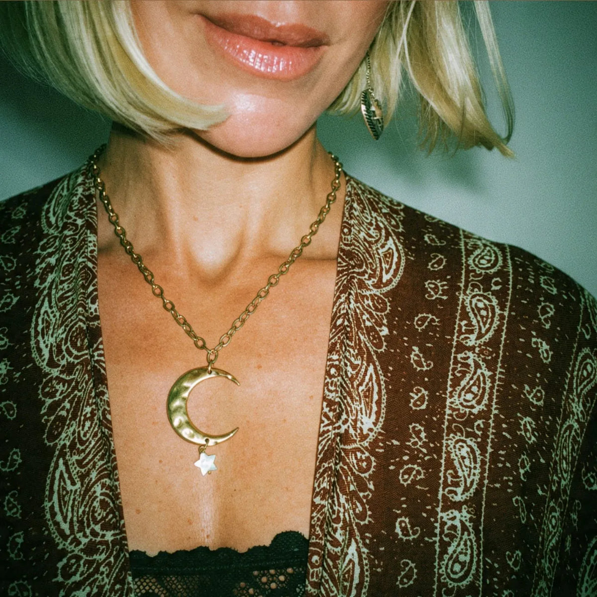 Light Crescent Moon Adjustable Necklace