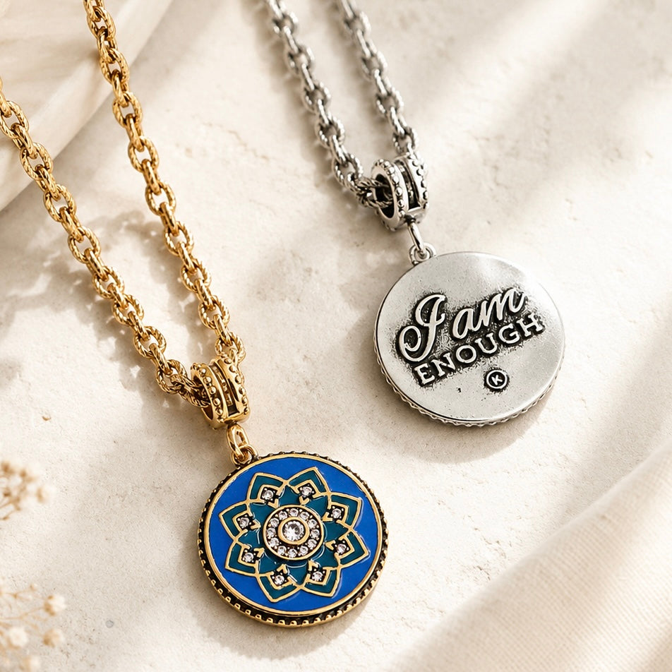 I Am Enough Mandala Chain Necklace