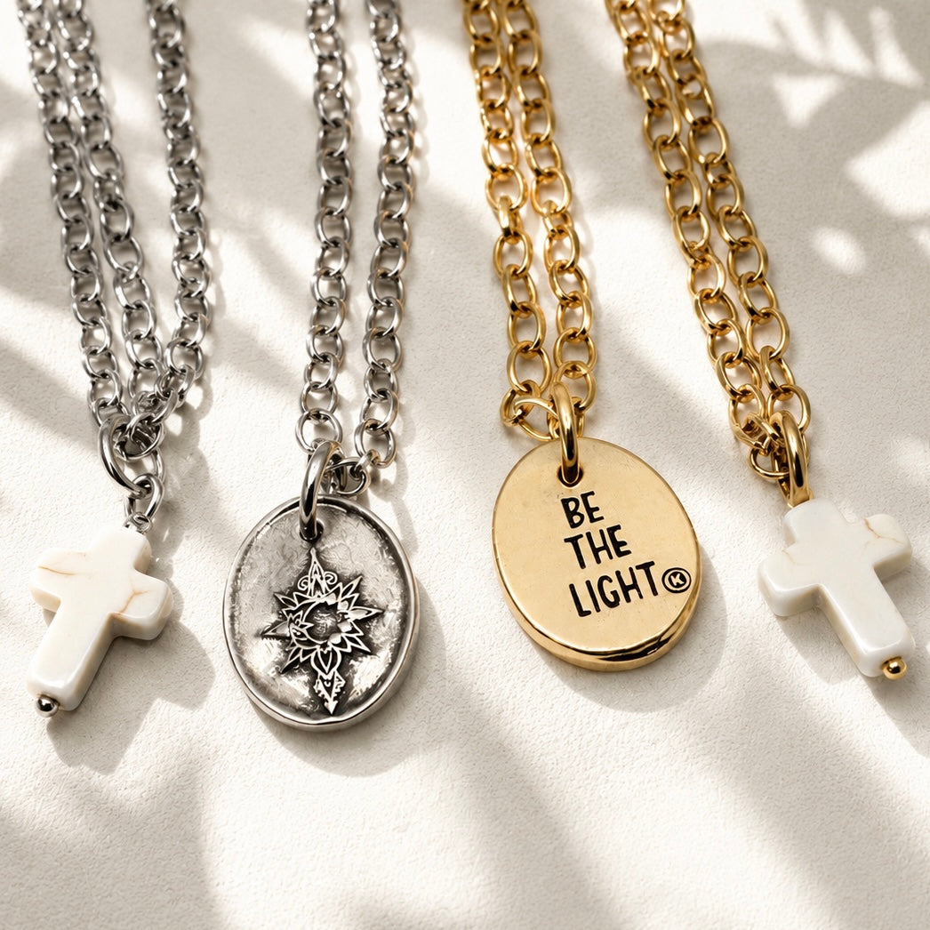 Be the Light Cross Dainty Necklace