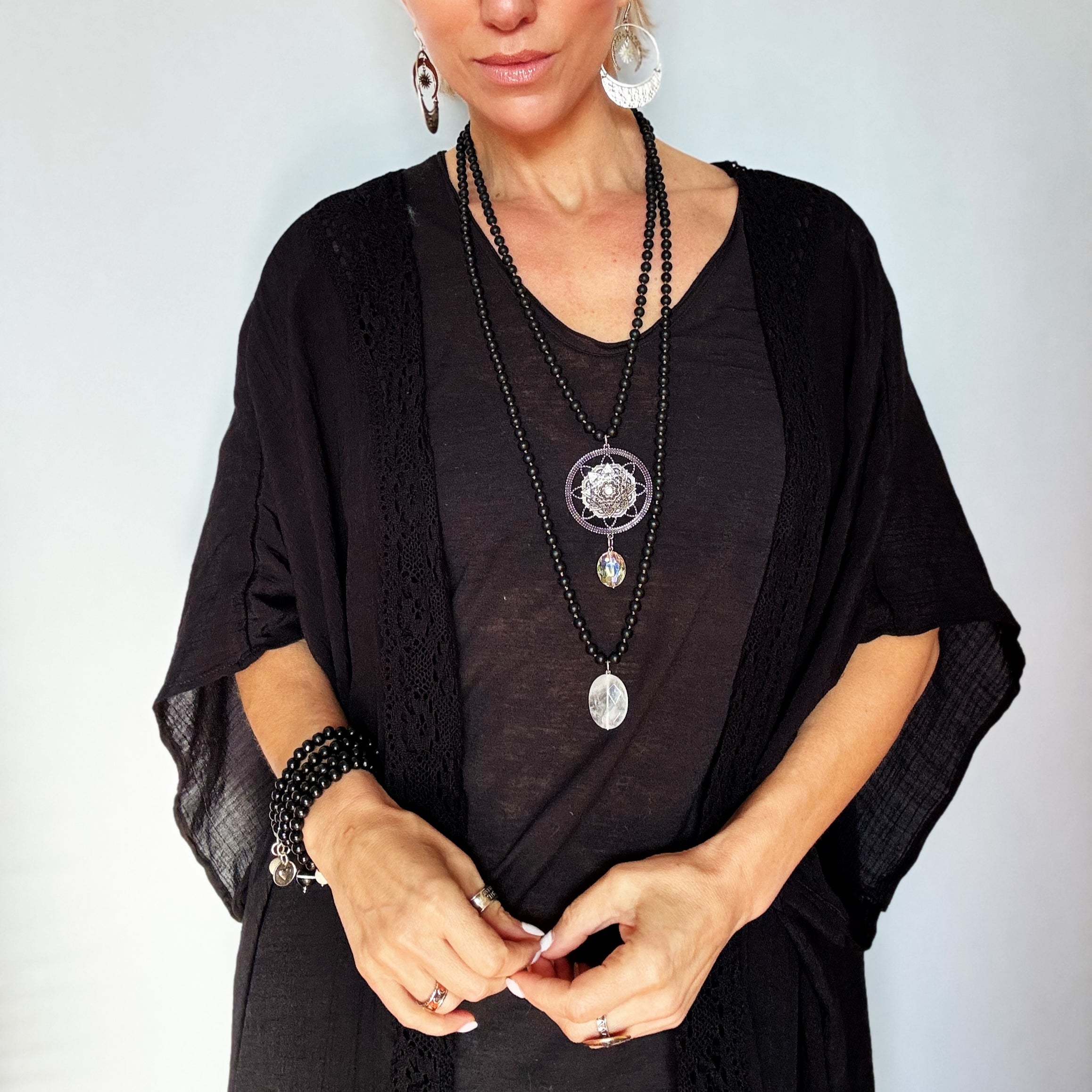 I Own My Peace Black Howlite Necklace