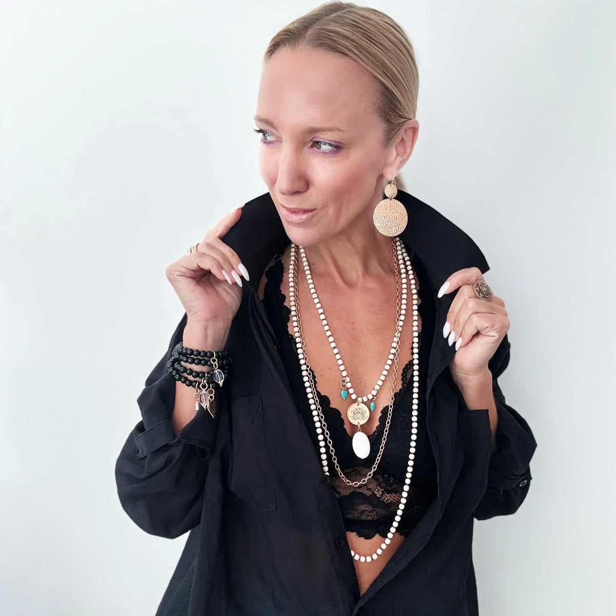 Just Breathe Lotus Long Chain Fusion Necklace