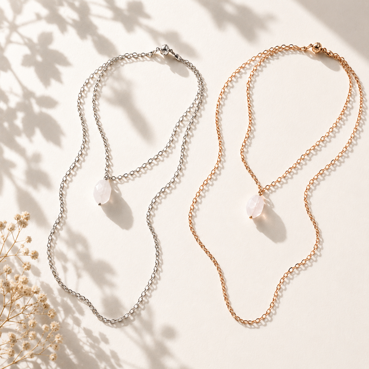 Crystal Quartz Layering Chain Necklace
