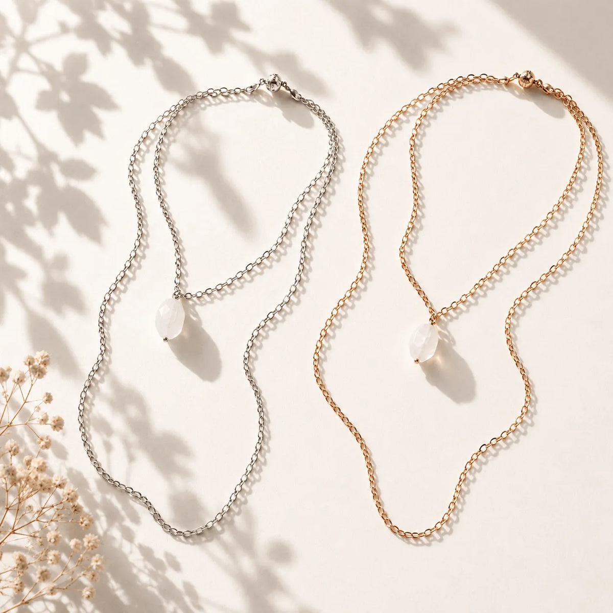 Crystal Quartz Layering Chain Necklace