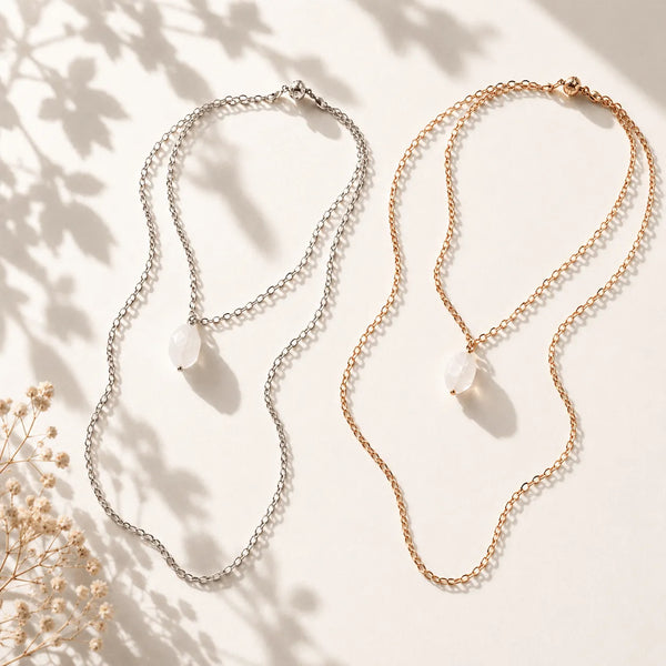 Crystal Quartz Layering Chain Necklace