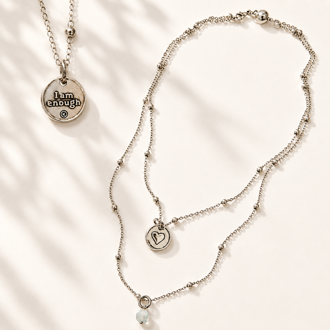 I Am Enough Heart Dainty Necklace