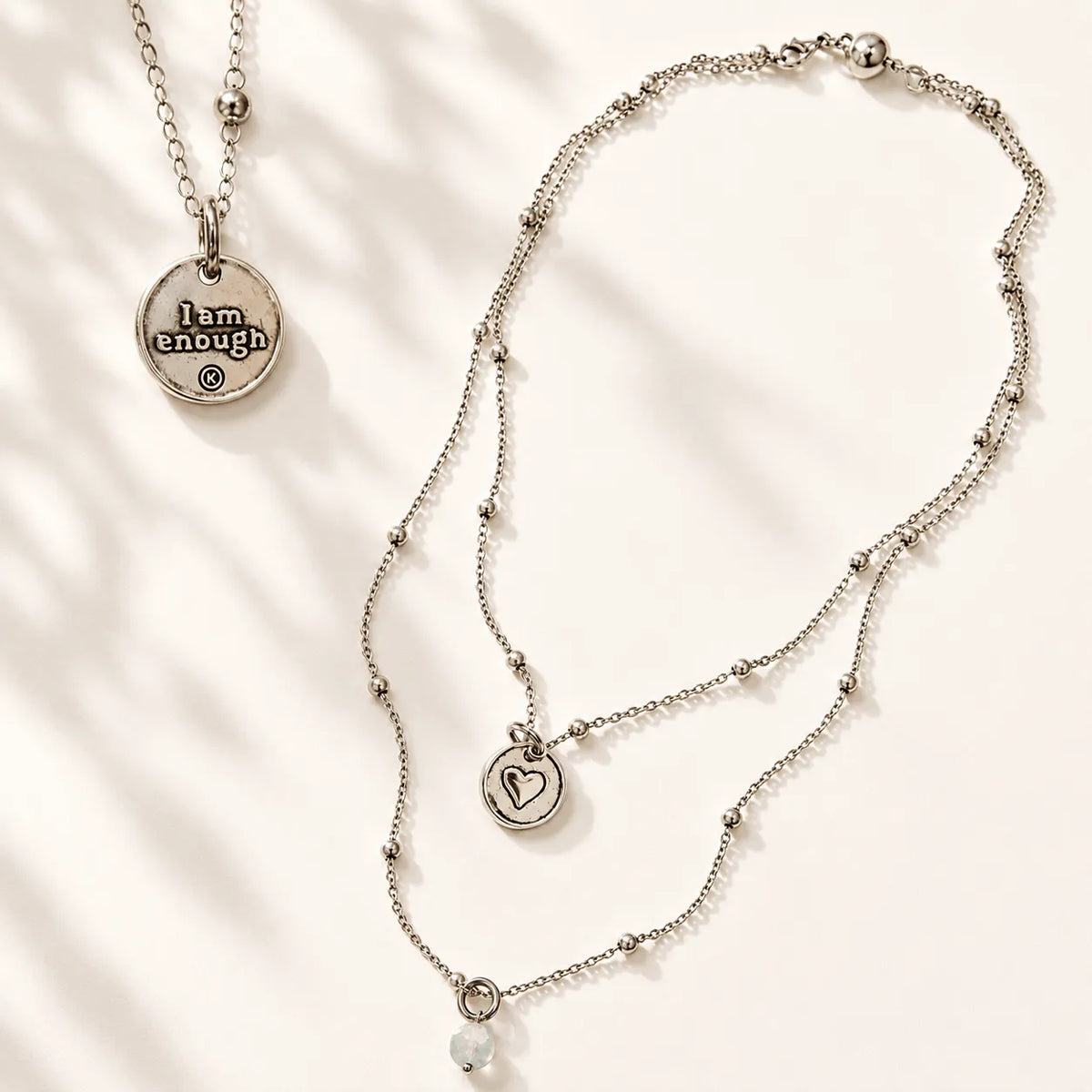 I Am Enough Heart Dainty Necklace