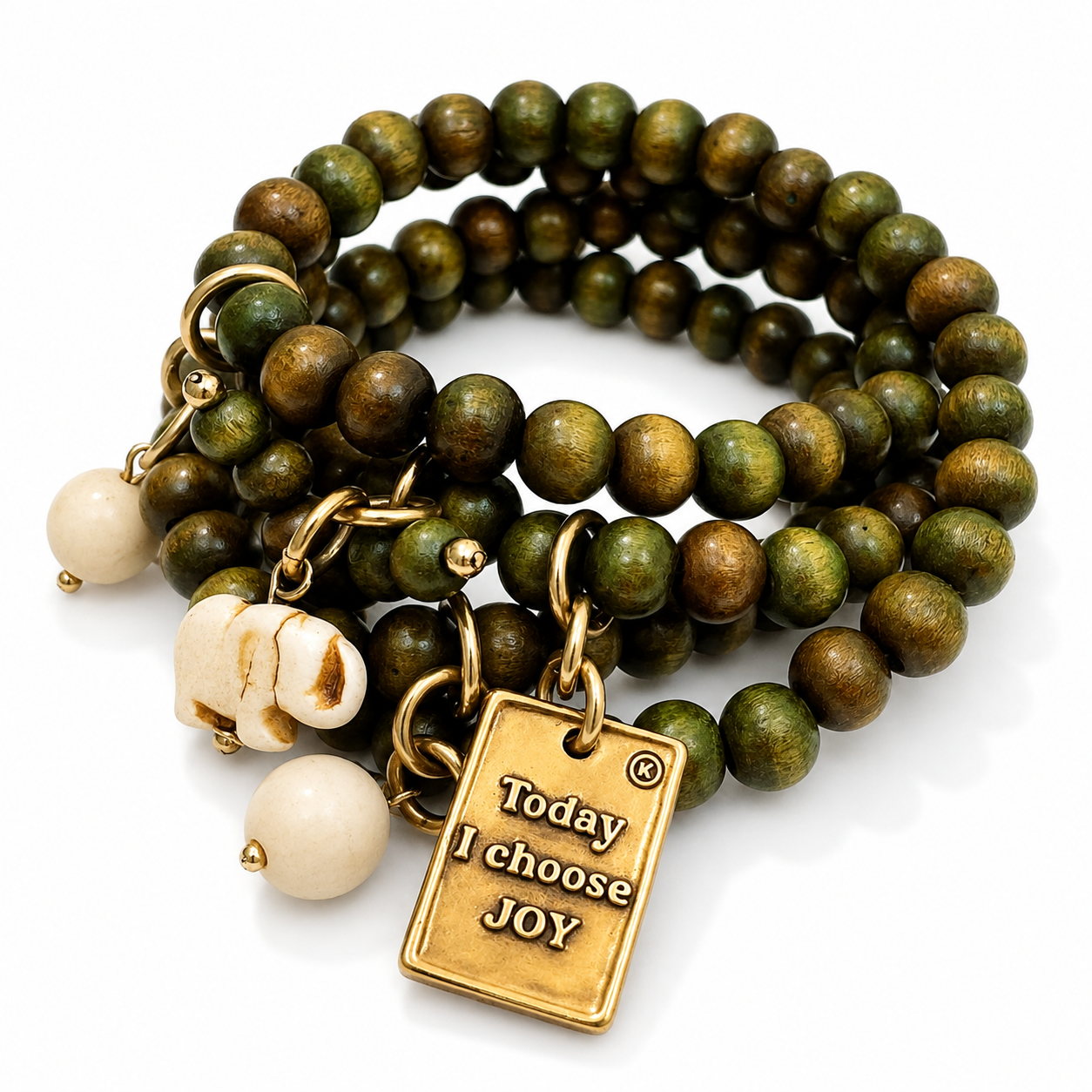 Today I Choose Joy Heart Wood Boho Wrap Bracelet/Necklace